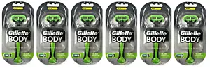 Gillette Body Razor for Men - 3 Blades - Fits Fusion, Proglide, Venus (6 Pack) - Picture 1 of 1
