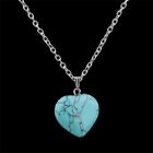 Necklace Heart Pendant Turquoise Jewelry Silver Women Chain Fashion Natural