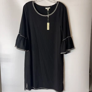 Abito nuovo con etichette Max Studio nero bianco manica a campana taglia XL - Foto 1 di 7