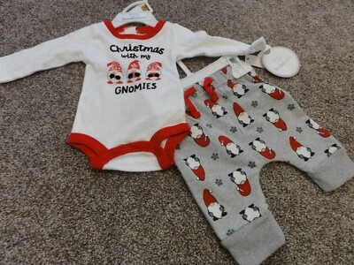NEW BABY 2 PIECE “CHRISTMAS WITH MY GNOMIES” HOLIDAY OUTFIT - Image 1 of 4
