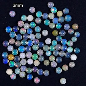 100Pcs 8Cts Natural Ethiopian Opal Round Cabochon Calibrated Gemstone 3x3mm#7090 - Picture 1 of 9