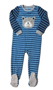 Pijama Carter's Bulldog Cachorro Rayas Azul Footie Una Pieza Talla 5T - Imagen 1 de 9