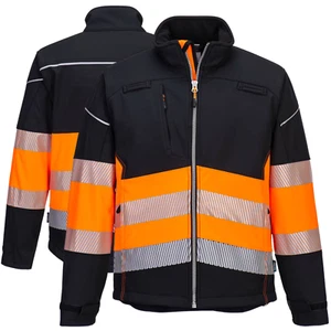 Portwest PW3 Hi Vis Class 1 Softshelljacke wasserdicht atmungsaktiv Wintermantel - Bild 1 von 4