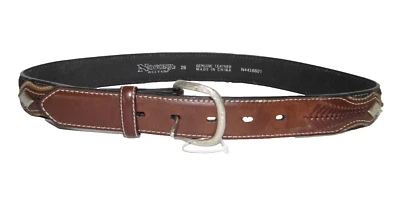 Cinturón Vaquera Nocona Talla 28 Negro/Marrón Cuero Plateado Concho Se Ajusta a Cintura 26-28" Foto 1 de 4