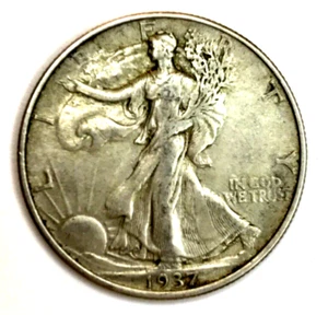 1937 P Walking Liberty Half Dollar US Münzen Silber - Bild 1 von 3