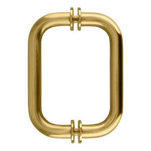 CRL BM6X6SB Satin Brass 6" BM Series Tubular Back-to-Back Pull Handle - Picture 1 of 5