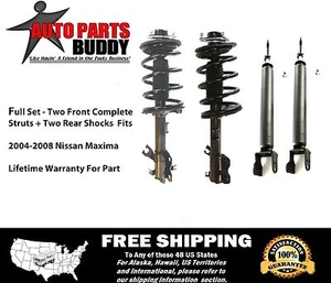 Full Set 2 Front Complete Struts + 2 Shocks Lifetime Warranty Fit Nissan Maxima  - Picture 1 of 4
