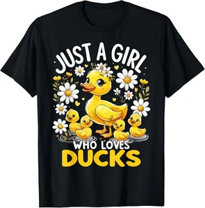 Cute Duck Lover Just A Girl Who Loves Ducks T-Shirt - Picture 1 of 5