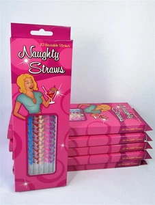 Lot of 60 (6x10) Naughty Penis Straws Adult Bachelorette Party Reusable - Picture 1 of 3
