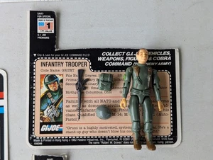 1982 GI Joe ARAH Grunt v1 Figure 100% Complete w/ File Card Nice Straight Arm - Picture 1 of 3