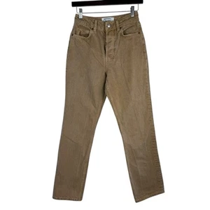 Reformation Jeans Women 24 (24x28) Cynthia High Rise Straight Brown Vtg Marzipan - Picture 1 of 18