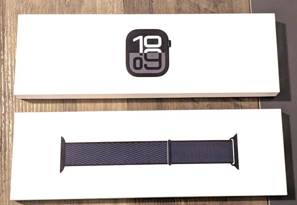 NEW Apple Watch Series 10 (GPS) 46mm Case w Ink Sport Loop Jet Black MWWR3LW/A   - Image 1 of 4