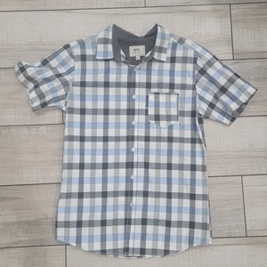 Ecko Unltd blau kariertes kurzärmliges leichtes Hemd Herren Medium Baumwollmischung - Bild 1 von 9