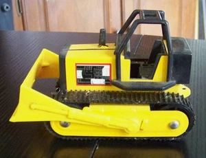 1980s Vintage NYLINT 4.5" Yellow & Black Dozer Metal Plastic Toy - Picture 1 of 6