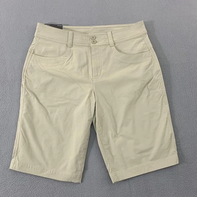 Bermudas de senderismo Eddie Bauer Shorts para mujer 8 beige ligeramente curvas de nailon elásticas Foto 1 de 4
