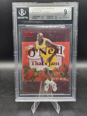 Shaquille O’Neal 1998 Skybox Premium That's Jam BGS 9 inserto #4 Lakers Hof Foto 1 de 2