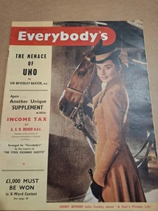 Audrey Hepburn Cover : EVERYBODY'S Magazine 1956 Butlins U.N Menace Picture Post - Imagen 1 de 14