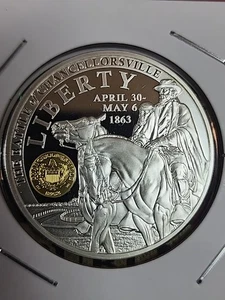 BATTLE OF CHANCELLORSVILLE COMMEMORATIVE COIN PROOF - Picture 1 of 4