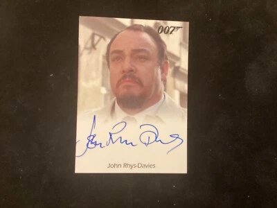 JAMES BOND JOHN RHYS-DAVIES AUTOGRAPHED CARD IN NEAR MINT CONDITION - Image 1 of 2