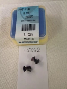 2 NEW INGERSOLL CHAM DRILL CARBIDE INSERTS. .443" YAB1125R10. GR: IN2005 (D368) - Picture 1 of 1