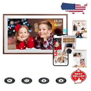 Smart 15.6 Inch Digital Picture Frame, Auto-Rotate Wall Mountable Wi-Fi Frame - Picture 1 of 11
