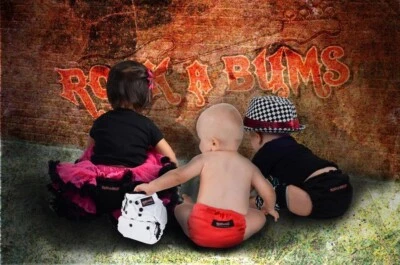 Nuevo pañal de tela 5 en 1 talla única Rockabums con inserto absorbente de carbón de bambú Foto 1 de 4