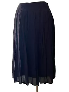 ANTHROPOLOGIE Comme Toi Women’s Skirt LARGE Blue Purple Goth Pleated Lined EUC v - Picture 1 of 6