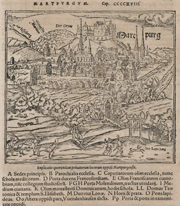 Antique Map "Martpurgum" (Marburg-Germany) S. Munster, 1544 - Picture 1 of 3