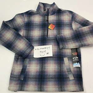 $90 Mens Size M Billabong A DIV Boundary 1/2 Zip Mock Neck Fleece Plaid Sweater - Picture 1 of 14