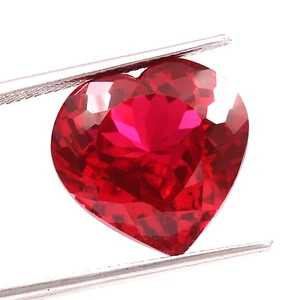 AAA Excellent 14x14 MM Quality Natural Mozambique Ruby Loose Heart Gemstone Cut - Picture 1 of 4