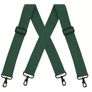 Buyless Fashion Suspenders - 48' Elastic Adjustable 2' Wide - X Back Black Hooks - Picture 1 of 77