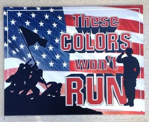 Insegna Patriottica Questi Colori Non Funzioneranno Metallo Nuova 12 1/2x16 Pollici - Foto 1 di 4