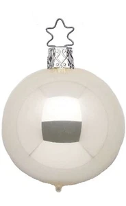 Inge-Glas 8cm Ball Champagne Pearl 13006T008 German Glass Ornament w/Gift Box - Picture 1 of 1