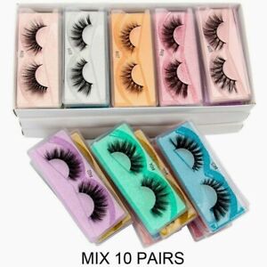 Eyelashes Wholesale 10 Pairs 3D Mink Eyelashes Natural Mink Lashes Makeup Bulk