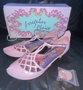 LADIES SIZE UK 5 PINK STRAPPY HEELS IRREGULAR CHOICE WITH BOX AND NEW HEEL TIPS - Picture 1 of 12