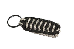 SIMPLE BLACK GRAY PARACORD OUTDOOR KEYCHAIN - Picture 1 of 1