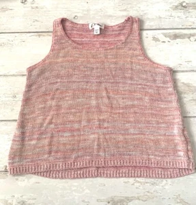 Girls 6/6x Knit Sweater Vest Tank Top Sleeveless Shirt Crochet Pink Art Class - Picture 1 of 3