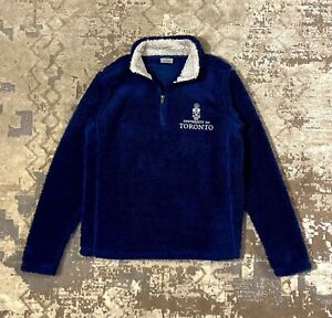 Vintage University Of Toronto Deep Blue Fleece Zip-Up Jacket/Sweater Size S
