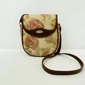 Vintage Liz Claiborne kleine Umhängetasche Handtasche Blumen 80er Saffiano Leder - Bild 1 von 8