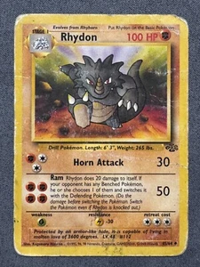 Pokemon Card: Rhydon 45/64 Uncommon: Jungle English WOTC HP - Picture 1 of 2