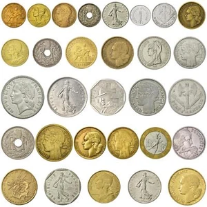30 France Coins | 1 5 10 20 25 50 Centimes 1 1/2 2 5 10 20 50 100 Francs - Picture 1 of 2