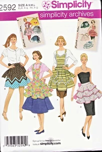 Vintage 40er Jahre Schürzen Damen 4 Stile Gr. S-L Nähen Simplicity 2592 UC - Bild 1 von 2
