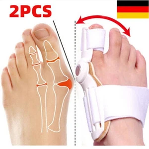 2* Zehenspreizer Zehen-Korrektur Ballenschutz Schiene Hallux Valgus Fuß Bandage - Bild 1 von 12