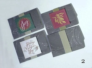 4 GIFT CARD WALLETS UNISEX MONEY HOLDERS ELEGANT GREY MEN WOMEN MODERN CHRISTMAS - Picture 1 of 2