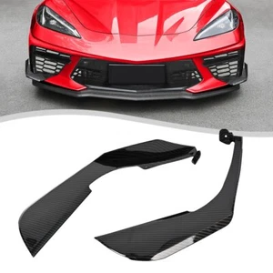 For Corvette C8 Stingray Z51 C8.R 2020+ Front Bumper Lip Spoiler Side Canards UK - Picture 1 of 16