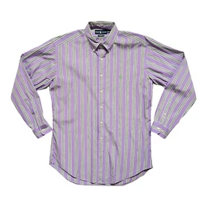 Camisa Ralph Lauren Para Hombre Grande Manga Larga Calce Clásico Rayas Púrpura Verde Azul - Imagen 1 de 11
