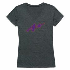 University of Evansville Purple Aces Womens Cinder T-Shirt Heather Charcoal