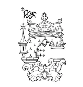 UNIQUE Castle Stamps ALPHABETH LETTER "C" - Cushion Ready to Mount Rubber Stamp - Picture 1 of 2