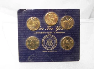 1997 Presidential Coins Five Reader’s Digest Solid Brass A Coin History - Picture 1 of 2