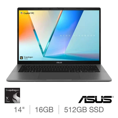 ASUS Vivobook S, Copilot+PC, Snapdragon X Plus, 16GB RAM, 512GB SSD, 14 Pulgadas Lap Foto 1 de 4